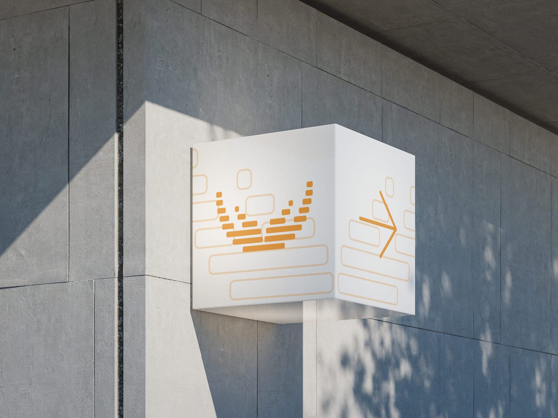 SamariTek signboard mockup on a modern building